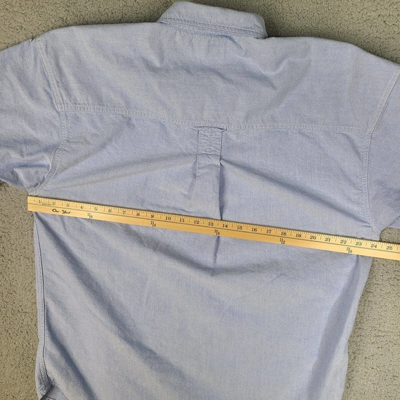 Lee Shirt Mens Large Blue Casual Collection TM Ranch‎ Cotton Button Embroidered - Picture 7 of 10
